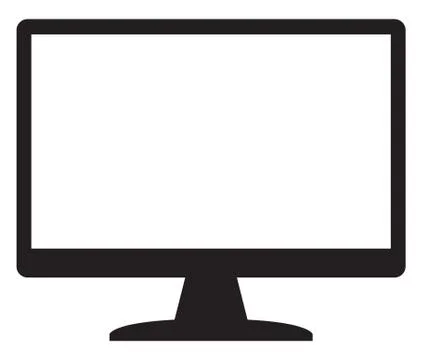 Computer Screen Silhouette Stock Illustration