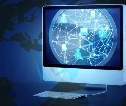 Computer screen in social media concept イラスト素材