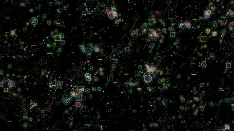 Computer screen software or database data information letters with broken Stock Footage 153903557