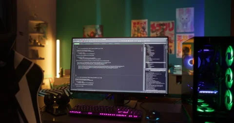 Computer Screen with Software Source Code Stock Footage 320883842