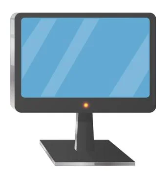 Computer Screen on Stand Vector Illustration Icon Stock Illustration