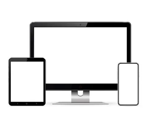 Computer screen, tablet, phone Stock Illustration