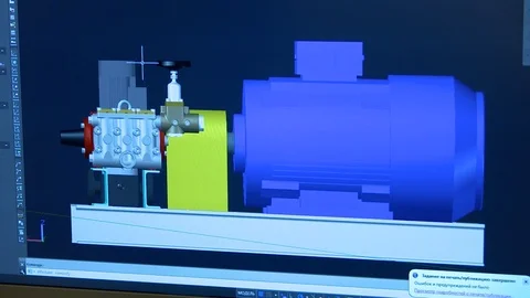 Computer screen with technical drawings on it video Video stock 101047656