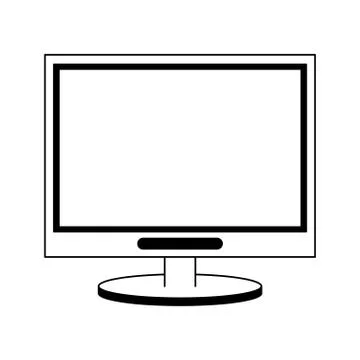 Computer screen technology black and white Stock-Illustration