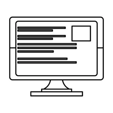 Computer screen technology in black and white Stock-Illustration