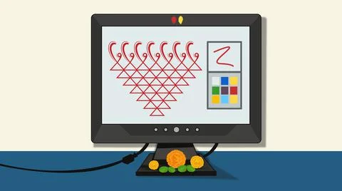 Computer Screen Technology Dussehra. Illustrazione stock