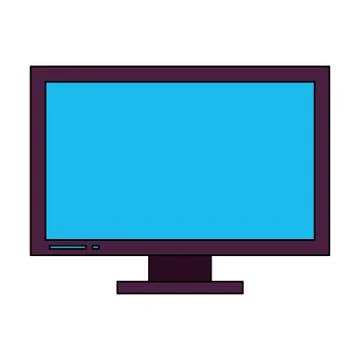 Computer screen technology hardware cartoon Stock Illustration