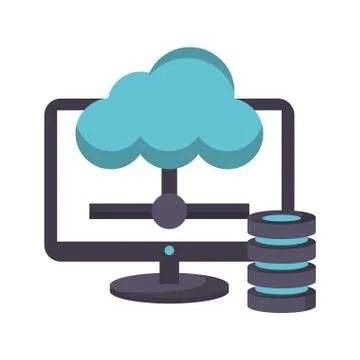 Computer screen technology hardware cartoon Stock Illustration