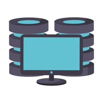 Computer screen technology hardware cartoon Stock Illustration