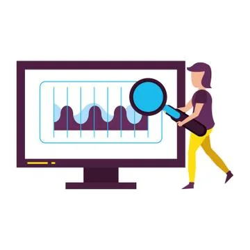 Computer screen technology hardware cartoon Illustrazione stock