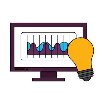 Computer screen technology hardware cartoon Stock Illustration