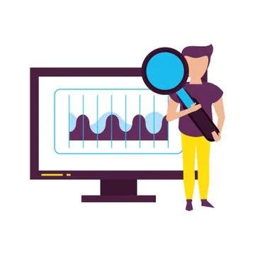 Computer screen technology hardware cartoon Stock Illustration