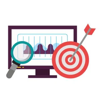 Computer screen technology hardware cartoon Stock Illustration