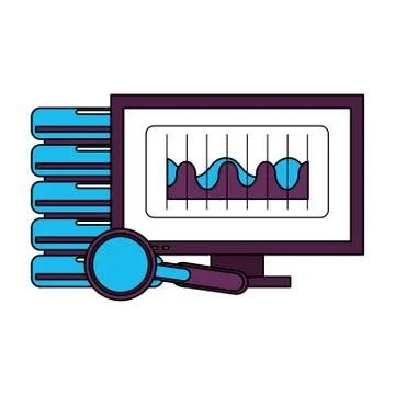 Computer screen technology hardware cartoon Stock Illustration