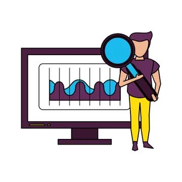 Computer screen technology hardware cartoon Stock Illustration