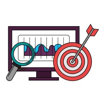 Computer screen technology hardware cartoon Stock Illustration