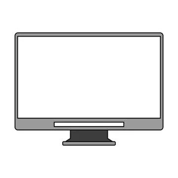 Computer screen technology hardware cartoon Stock Illustration