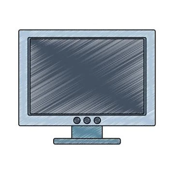 Computer screen technology scribble 스톡 일러스트