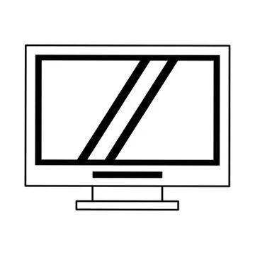 Computer screen techonlogy hardware in black and white Stock-Illustration