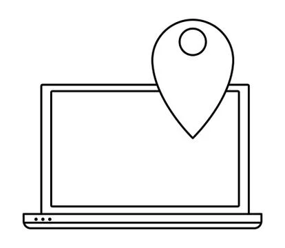 Computer screen techonology icon cartoon in black and white Stock-Illustration