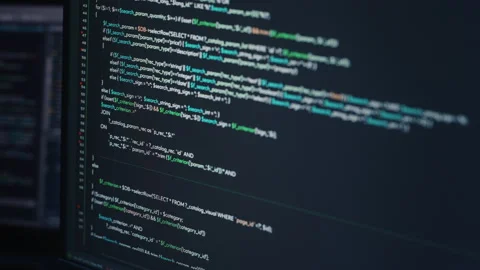 Computer Screen Terminal Language Code Stockbeeldmateriaal 160361118