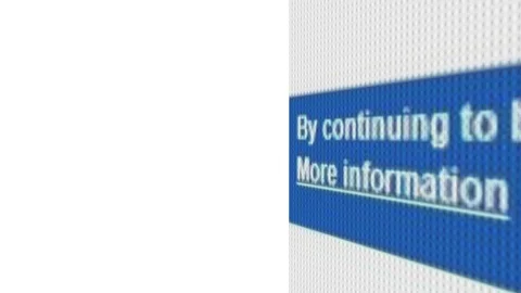 Computer screen with text description about Cookies and Privacy Policy 動画素材 104526117