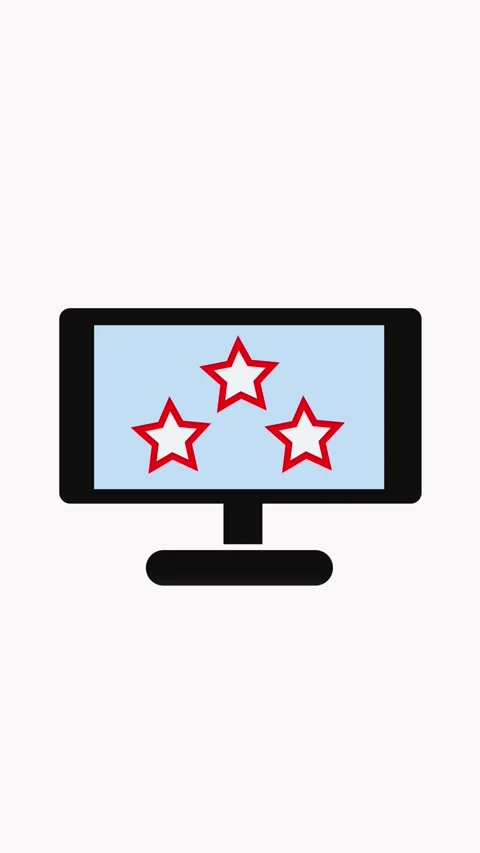 Computer screen with three red stars animation for rating and review vertic.. Stock Footage 321627707