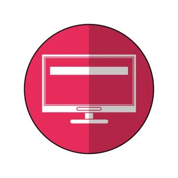 Computer screen tool repair support pink circle shadow Illustrazione stock