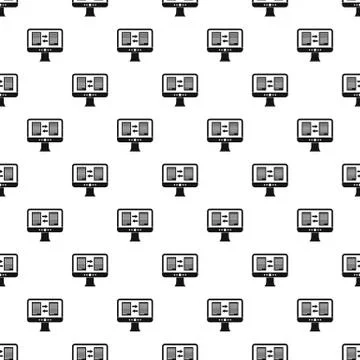 Computer screen with translator app pattern Stock Illustration