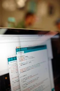 Computer screen under maintenance setup, work-from-home concept Foto stock