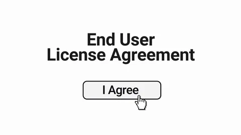 Computer Screen User Clicking I Agree EULA Stock Footage 98907739