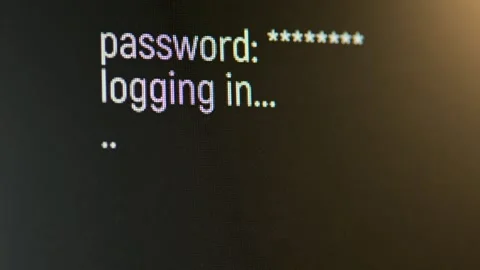 Computer screen of user entering password while logging to website or server Video stock 294588785
