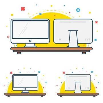 Computer screen vector icon Stock Illustration