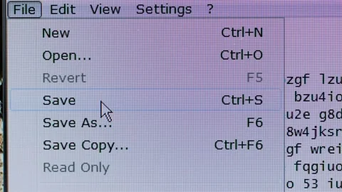 Computer screen view ranom text saving Video stock 220898570