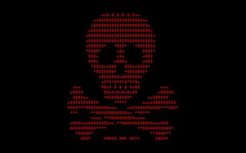 Computer screen with virus attack by virus of extortioner Petya, vector Stock Illustration