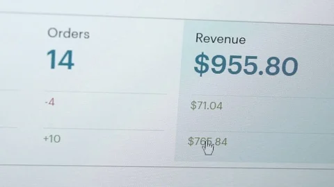 Computer Screen Website Revenue Closeup Stock Footage 71690511