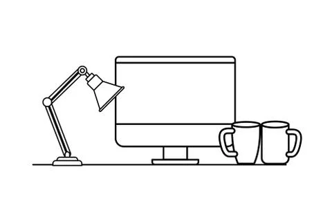 Computer screen with white background Stock Illustration