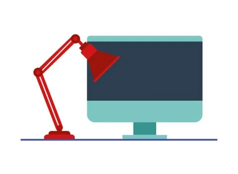 Computer screen with white background 스톡 일러스트