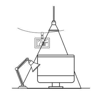 Computer screen with white background Stockillustratie