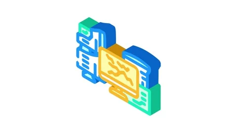 Computer screens around e waste pollution isometric icon animation 스톡 동영상 327275461