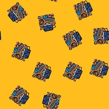 Computer screens around e waste pollution vector seamless pattern Stock Illustration