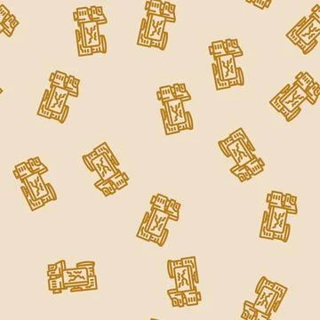 Computer screens around e waste pollution line vector seamless pattern Stockillustratie