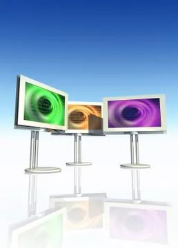 Computer screens, artwork 库存插图