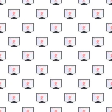 Computer screens showing parental control and online safety pattern Illustrazione stock