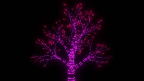 Computer screensaver in the form of a silhouette of a tree, decorated with Stock Footage 163107505
