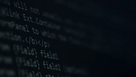 Computer script concept. Programming code for software developer Stock Footage