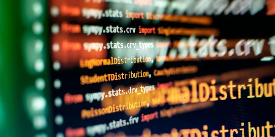 Computer script. Programming code abstract screen of software developer. 스톡 사진
