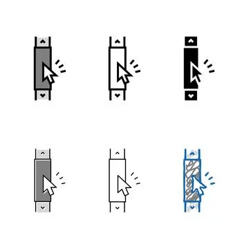 Computer scroll color simplified icon vector 스톡 일러스트