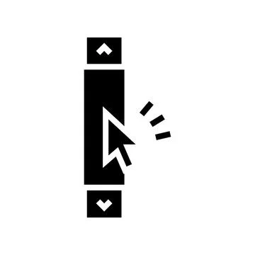Computer scroll glyph icon vector illustration Stock Illustration