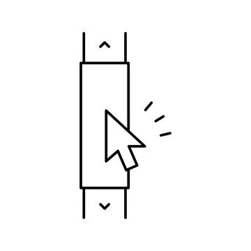 Computer scroll line icon vector illustration イラスト素材